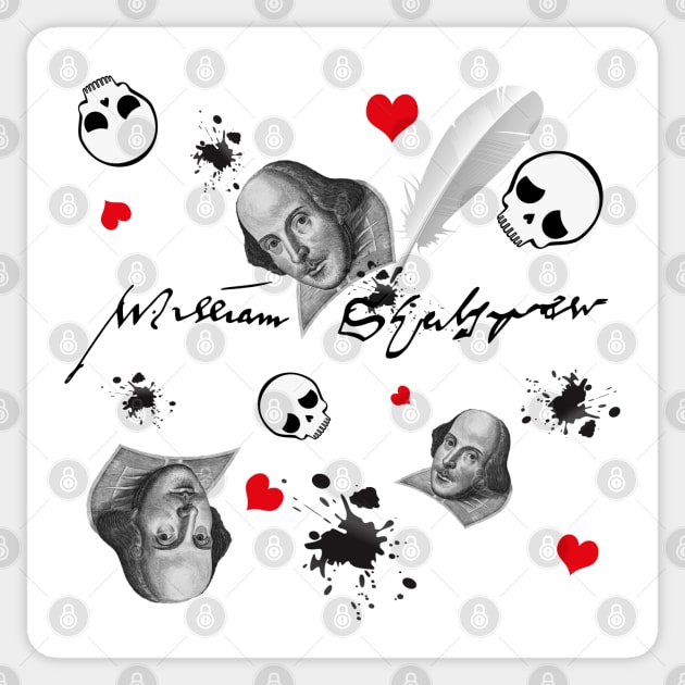 William Shakespeare Sticker by shippingdragons